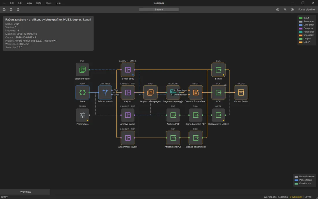 Electricity bill: the whole job in one workflow