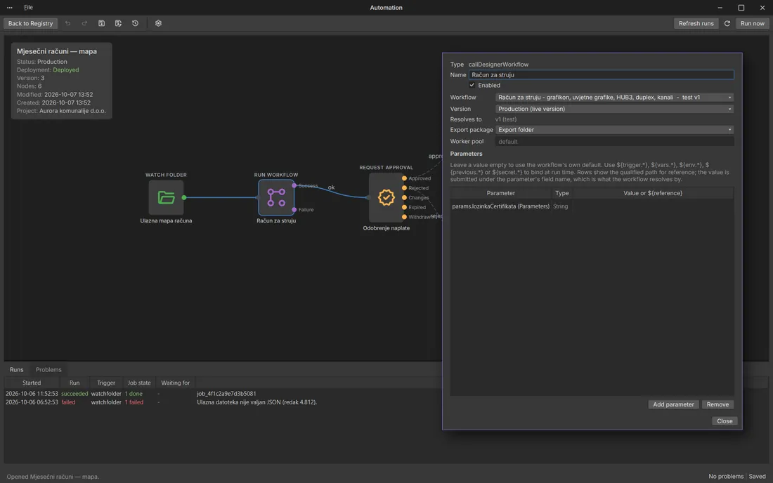 Running a workflow