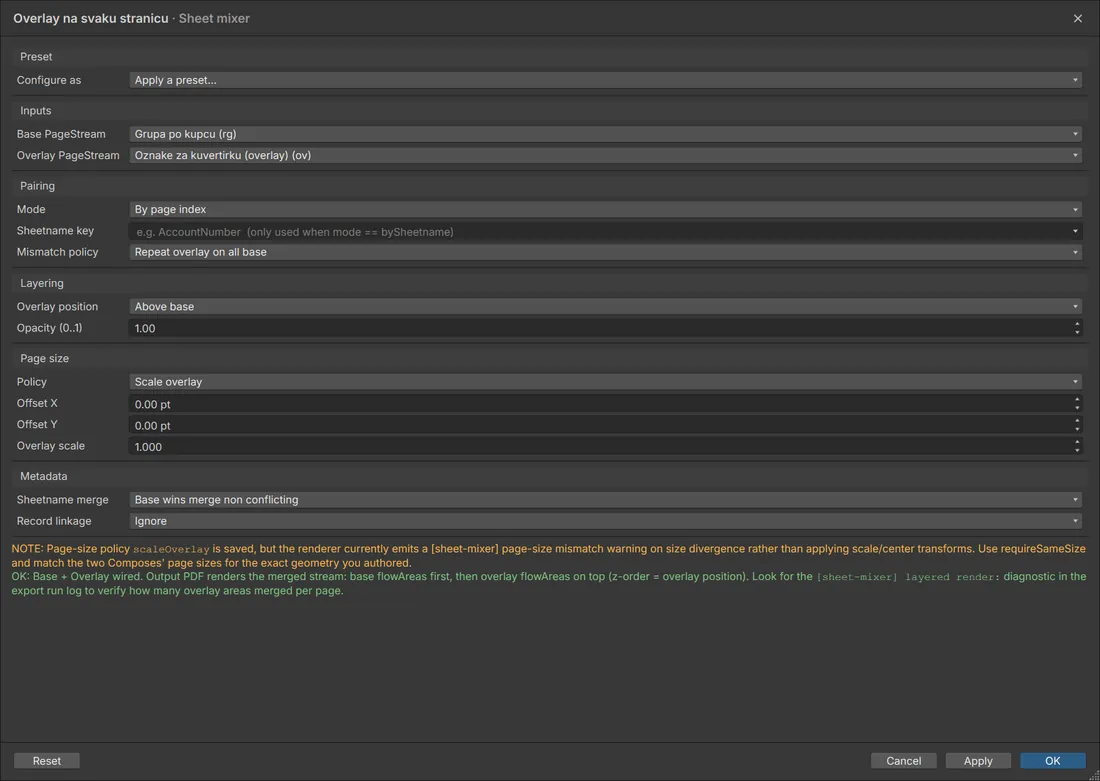 Sheet Mixer: a layout over existing pages