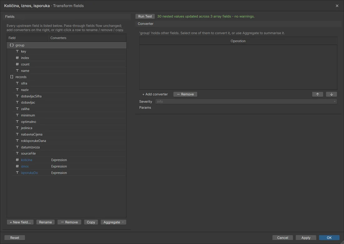 Purchase orders: quantity up to optimum