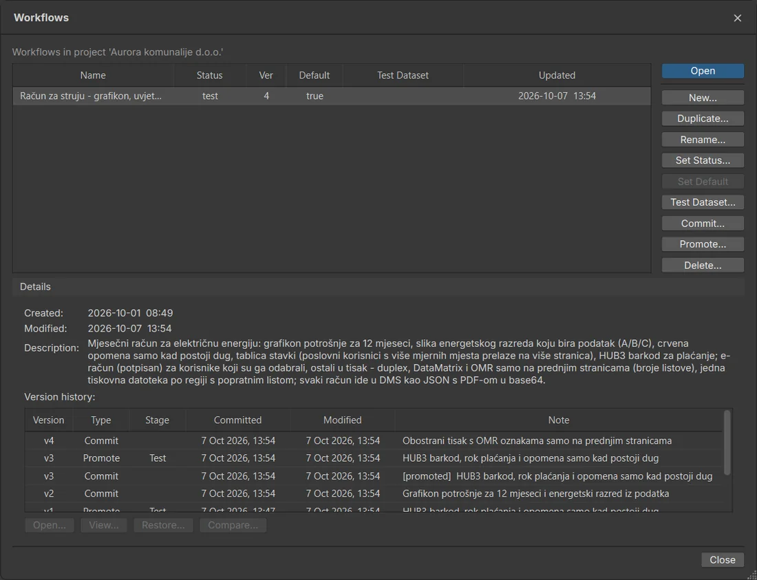 Workflows in a project