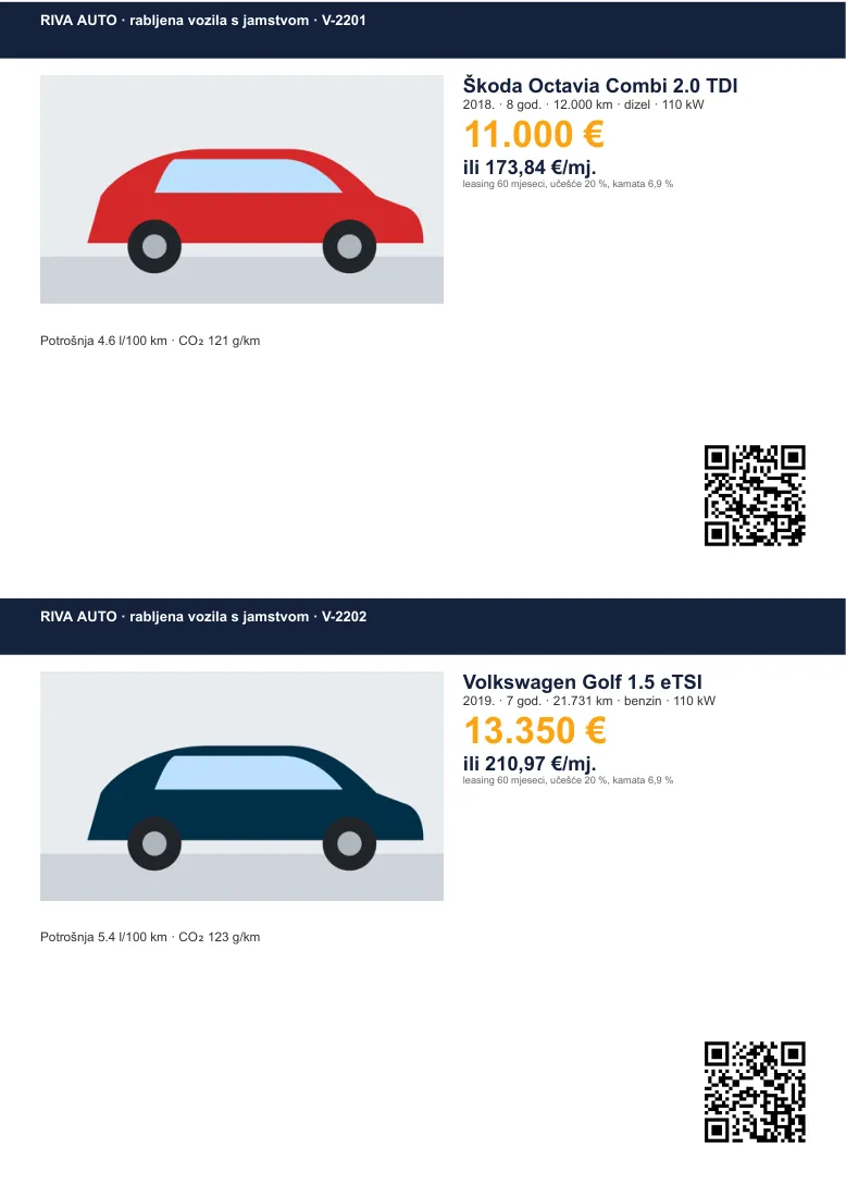 Car window cards with the monthly lease payment