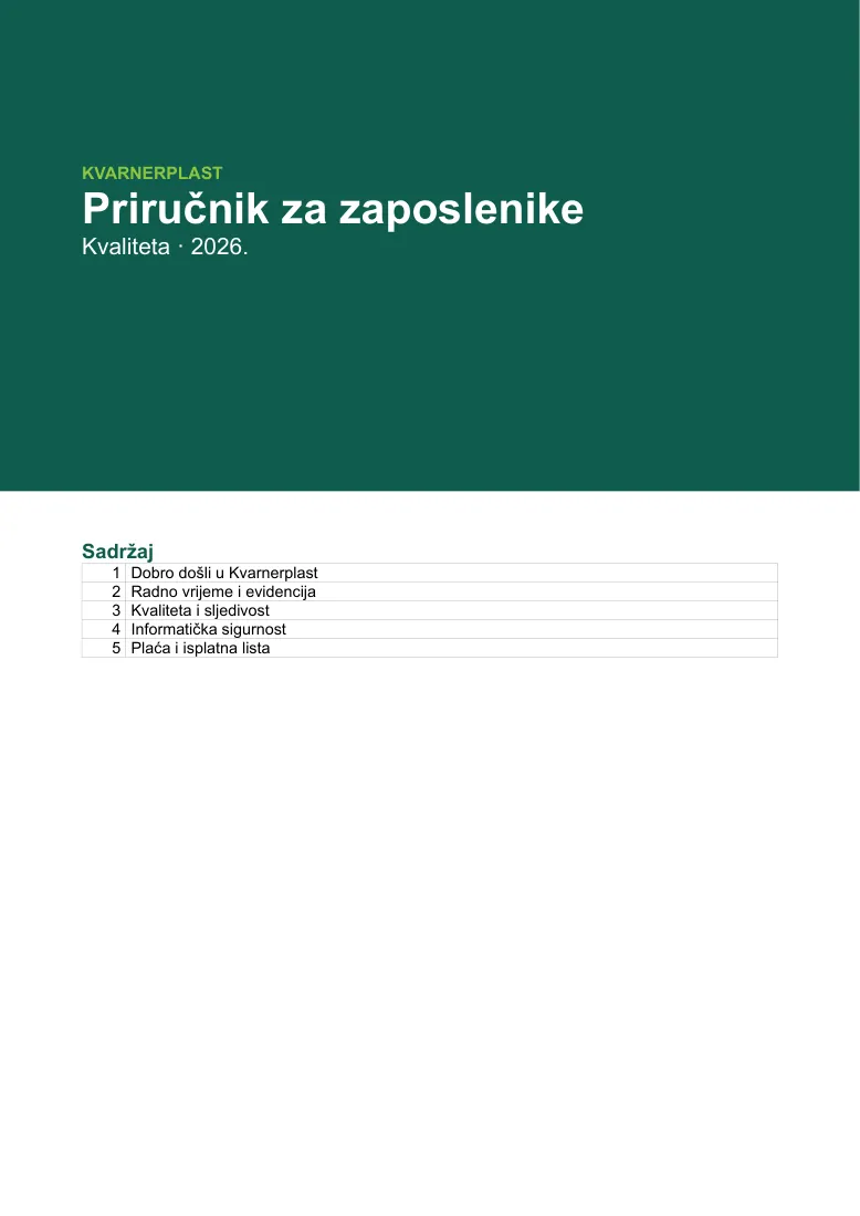 Employee handbook per department and language