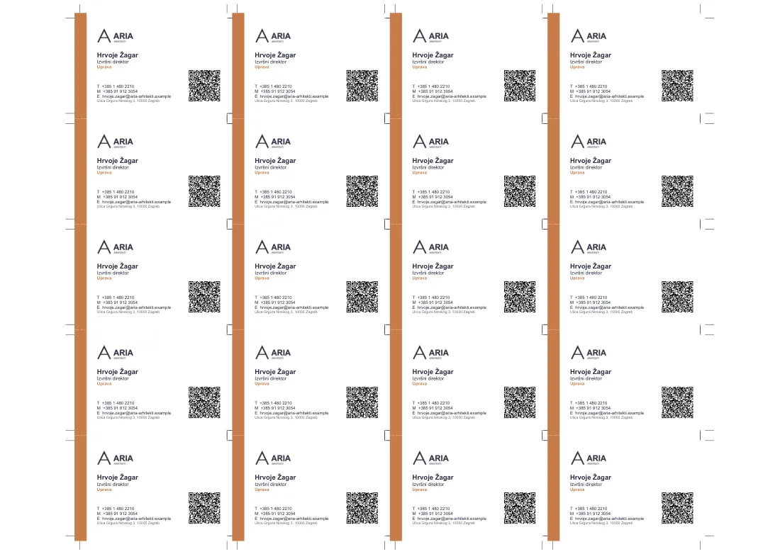 Business cards, 20 per SRA3, double-sided